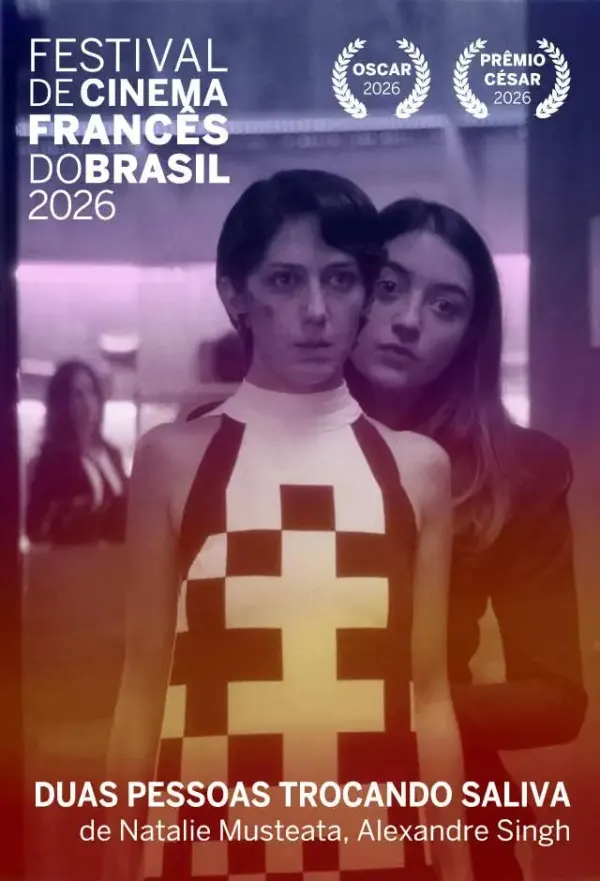 Pôster de Duas Pessoas Trocando Saliva